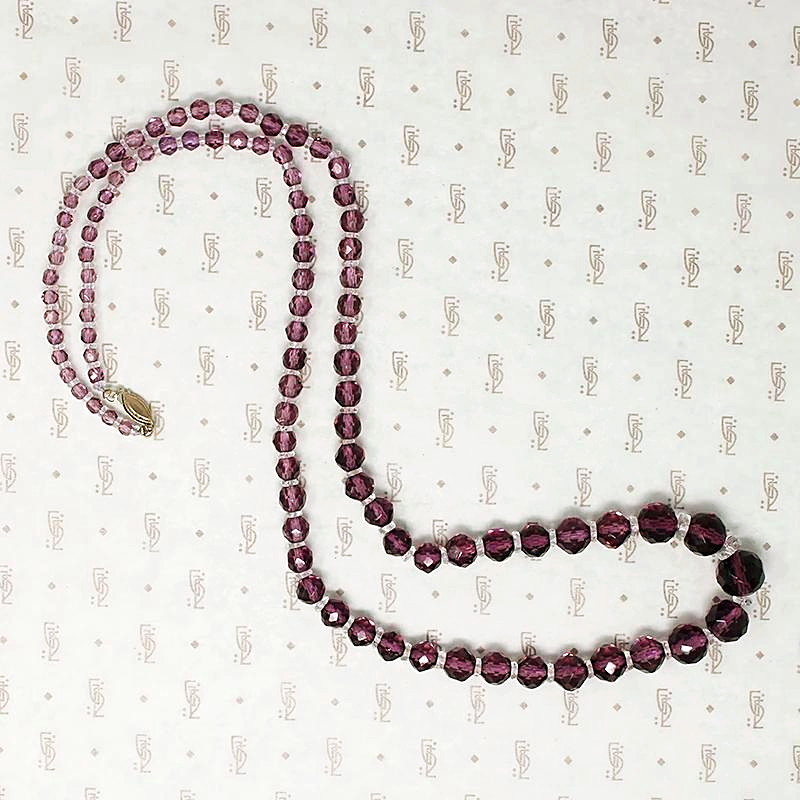 Royal Purple Art Deco Bead Necklace