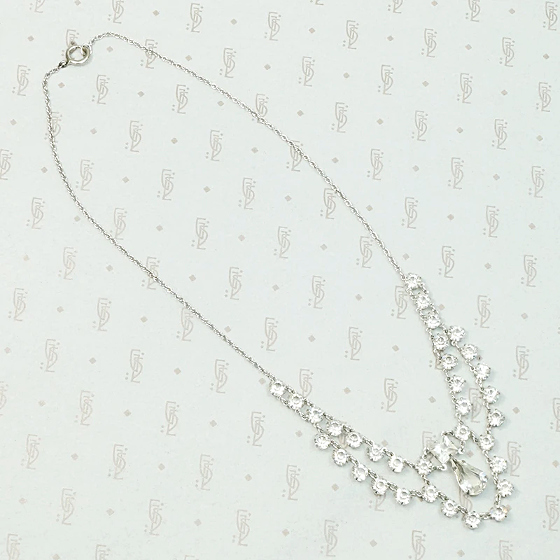 Sparkling Crystal Art Deco Swag Necklace