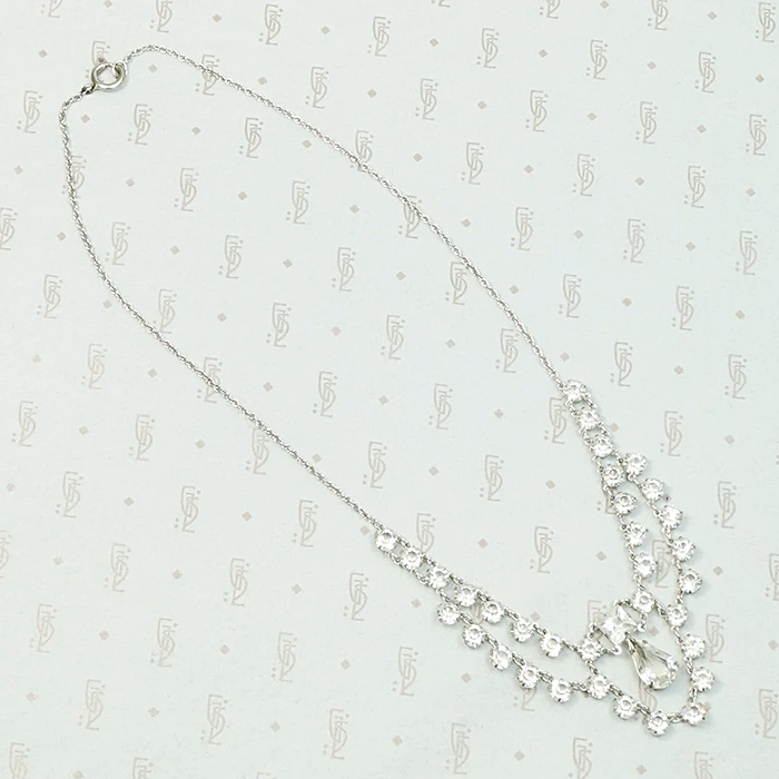Sparkling Crystal Art Deco Swag Necklace