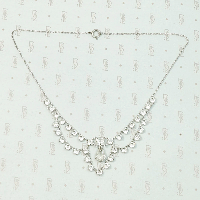 Sparkling Crystal Art Deco Swag Necklace