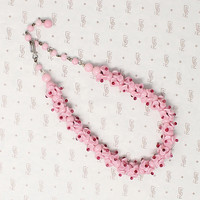 Clustered Blossoms Pink Glass Bead Choker