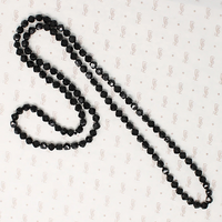 Victorian English Moulded Black Glass Beads