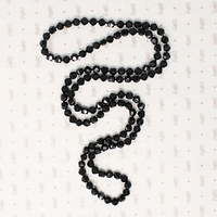 Victorian English Moulded Black Glass Beads