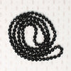 Long Victorian English Black Glass Bead Necklace