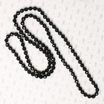Long Victorian English Black Glass Bead Necklace