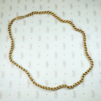 Engraved 15ct Gold Link Chain with Pearl-Set Clasp