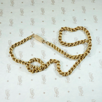 Engraved 15ct Gold Link Chain with Pearl-Set Clasp