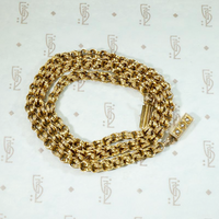 Engraved 15ct Gold Link Chain with Pearl-Set Clasp