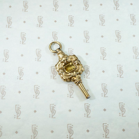 Antique Gold Sheeted Watch Key with Citrine