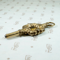 Antique Gold Sheeted Watch Key with Citrine