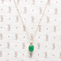 Divine Green Chrysoprase Pendant in Gold