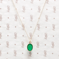 Divine Green Chrysoprase Pendant in Gold