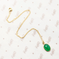 Divine Green Chrysoprase Pendant in Gold
