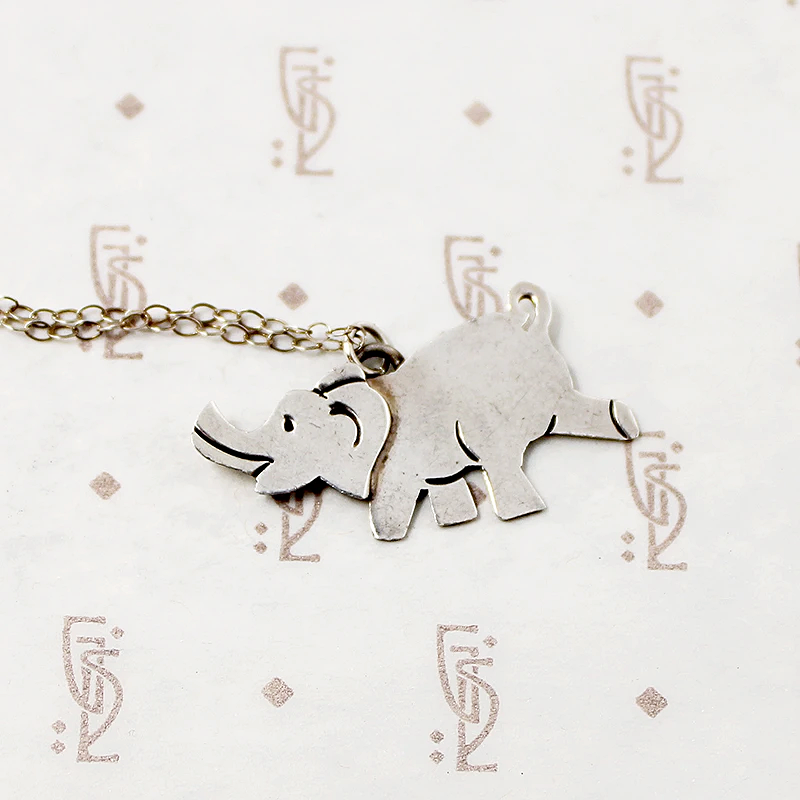 Happy Little Elephant Sterling Charm