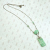 Carved Jade Art Deco Necklace with Silver Links