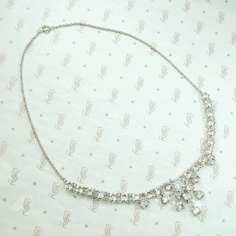 Dazzling Deco Crystal Swag Necklace
