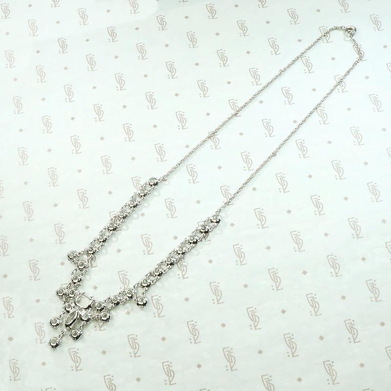 Dazzling Deco Crystal Swag Necklace