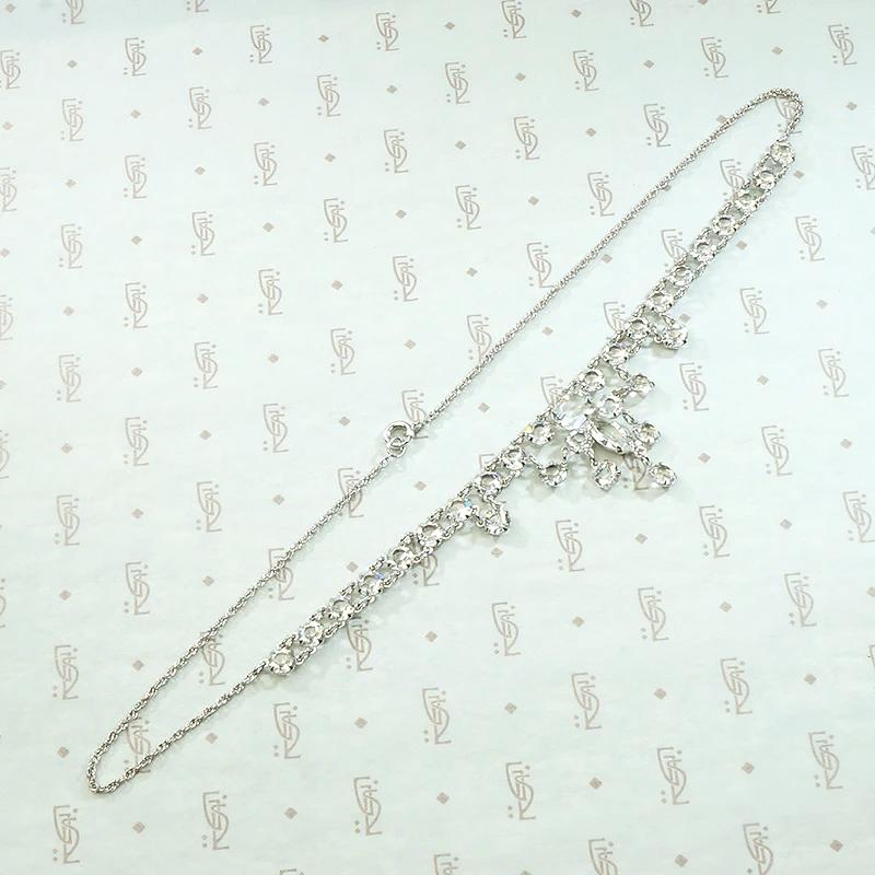Dazzling Deco Crystal Swag Necklace