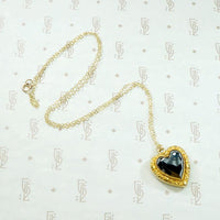Pretty Faceted Hematite Heart Pendant