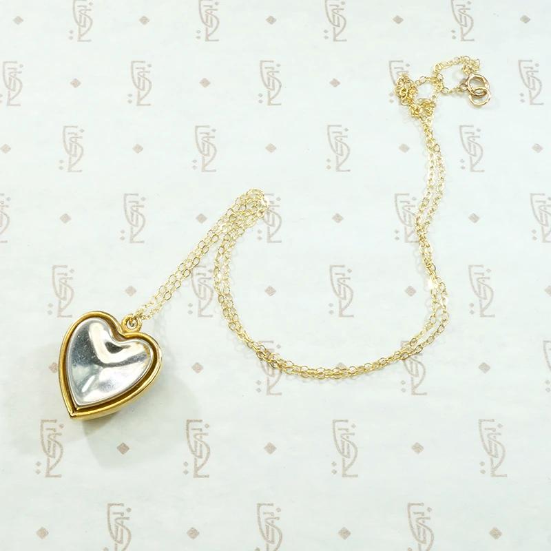 Pretty Faceted Hematite Heart Pendant