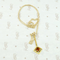 Geometric Gold & Citrine Conversion Pendant