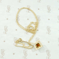 Geometric Gold & Citrine Conversion Pendant