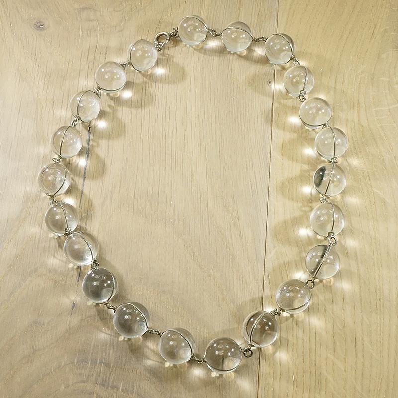 Art Deco Era Pool of Light Rock Crystal Necklace