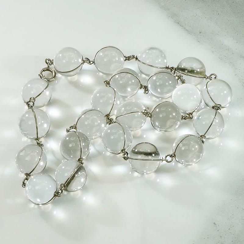 Art Deco Era Pool of Light Rock Crystal Necklace