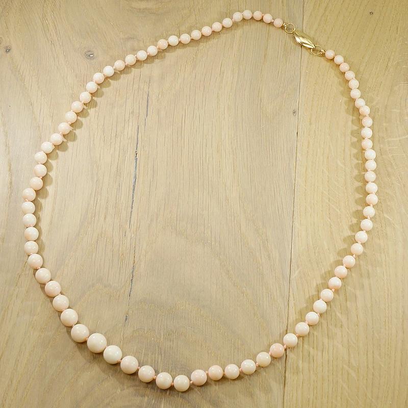 Blushing Angel Skin Coral Beads with Gold Clasp