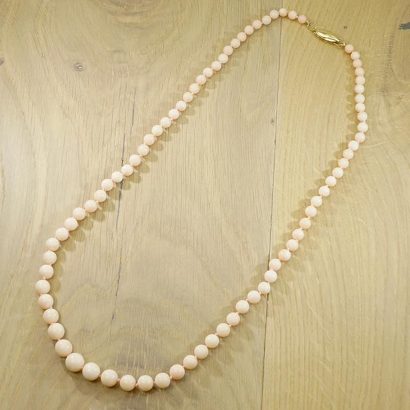 Blushing Angel Skin Coral Beads with Gold Clasp