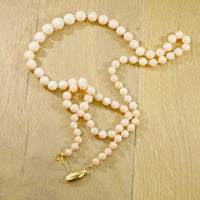 Blushing Angel Skin Coral Beads with Gold Clasp