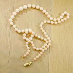 Blushing Angel Skin Coral Beads with Gold Clasp