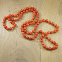 Intense Red Antique Organic Bead Necklace