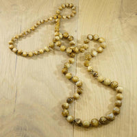 Graduated Petrified Mastodon Tusk Bead Necklace