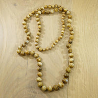 Graduated Petrified Mastodon Tusk Bead Necklace