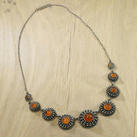 Rich Amber in Russian Silver Necklace
