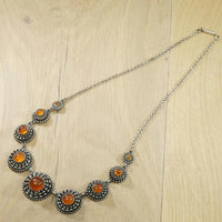 Rich Amber in Russian Silver Necklace