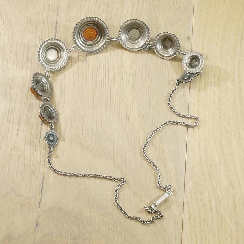 Rich Amber in Russian Silver Necklace