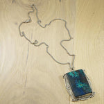 Vivid Azurite in Sterling Silver Overlay Pendant