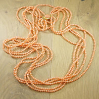 Five Supple Strands of Blushing Pink Beads
