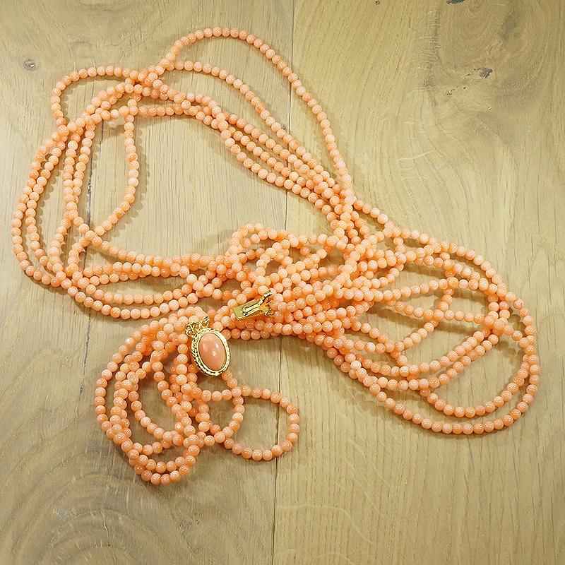 Five Supple Strands of Blushing Pink Beads