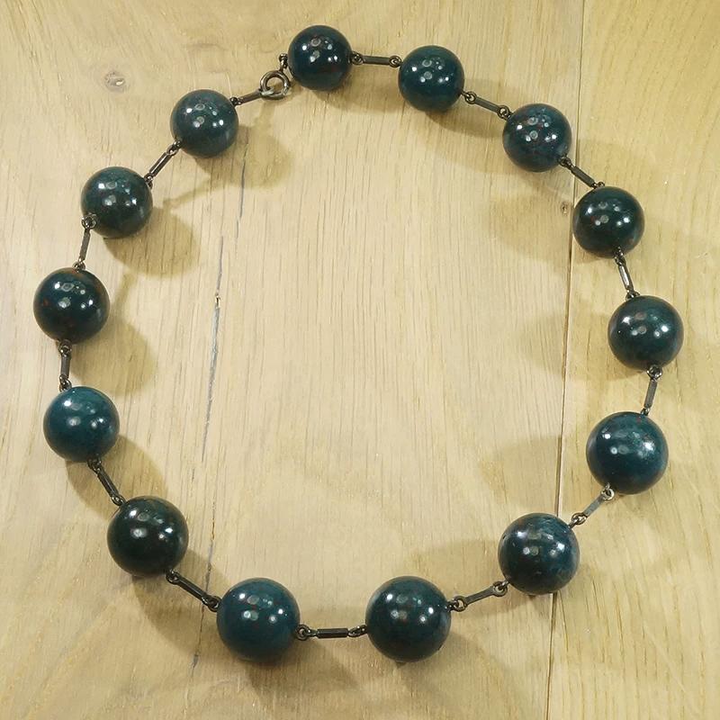 Dark & Dreamy Bloodstone Bead Necklace