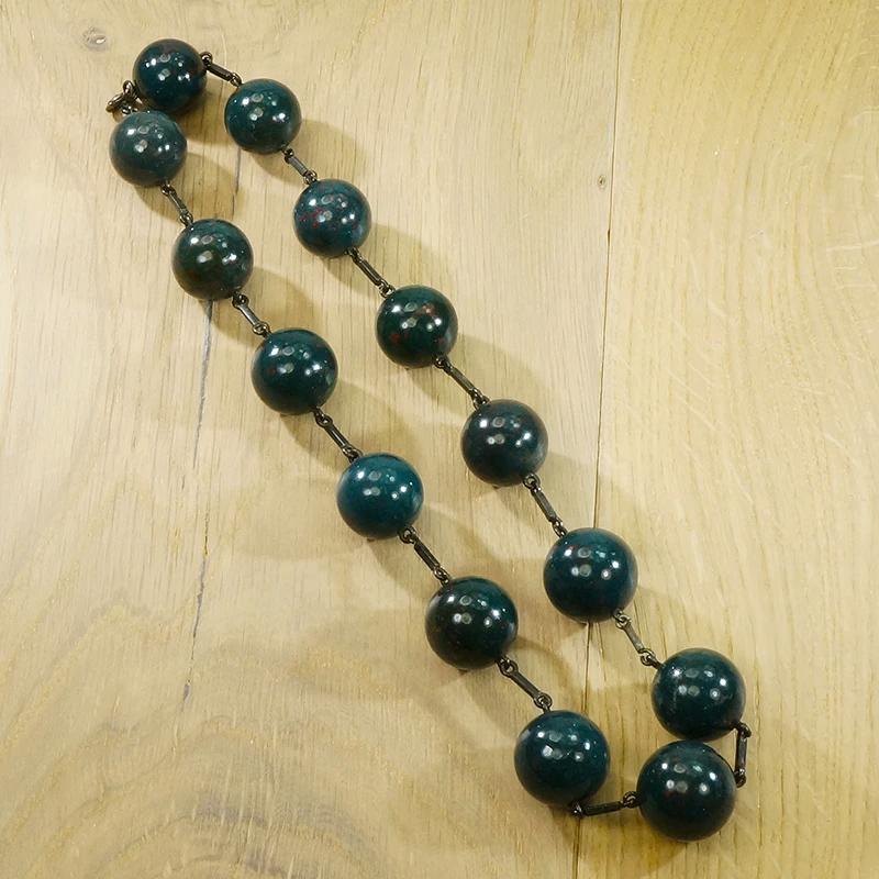 Dark & Dreamy Bloodstone Bead Necklace