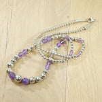 Fun New Wave Silver & Amethyst Bead Necklace