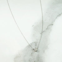Old Mine Cut Diamond Solitaire Pendant in Platinum