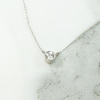 Old Mine Cut Diamond Solitaire Pendant in Platinum