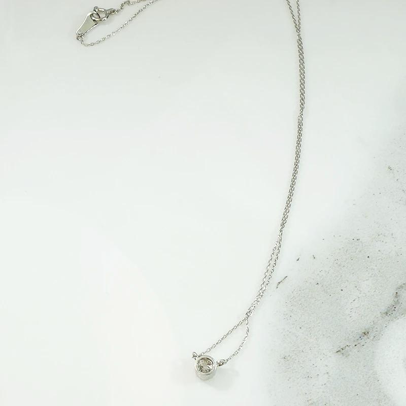 Old Mine Cut Diamond Solitaire Pendant in Platinum