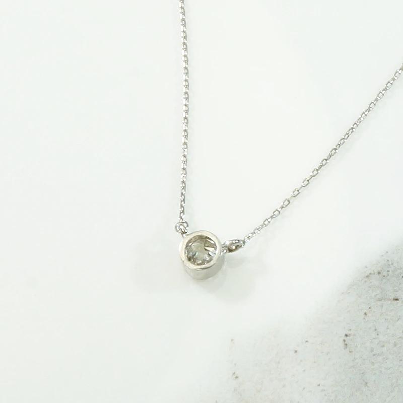 Old Mine Cut Diamond Solitaire Pendant in Platinum