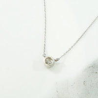 Old Mine Cut Diamond Solitaire Pendant in Platinum