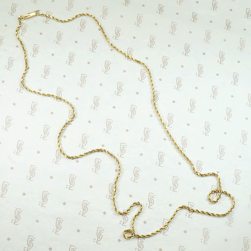 Vintage Gold Diamond-Cut Rope Chain
